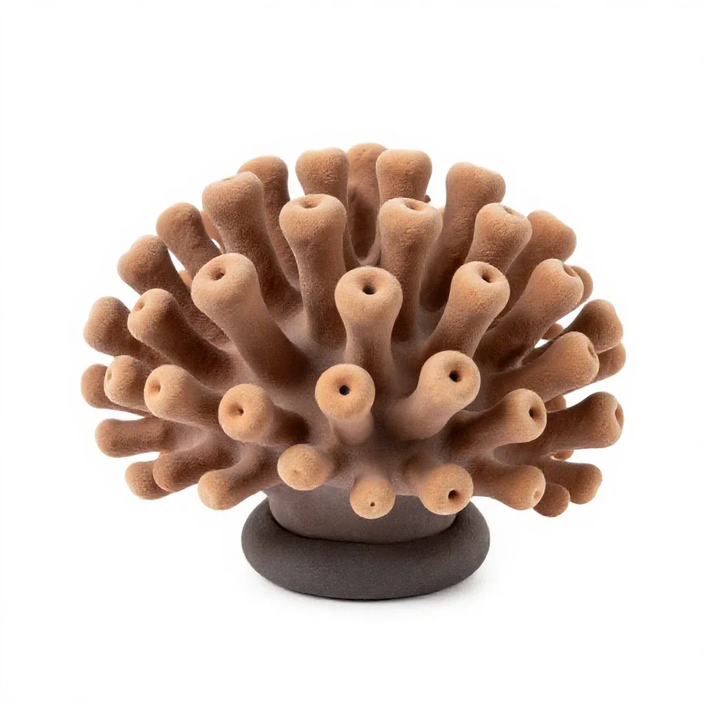 Coral polyp colony isolated on a white background