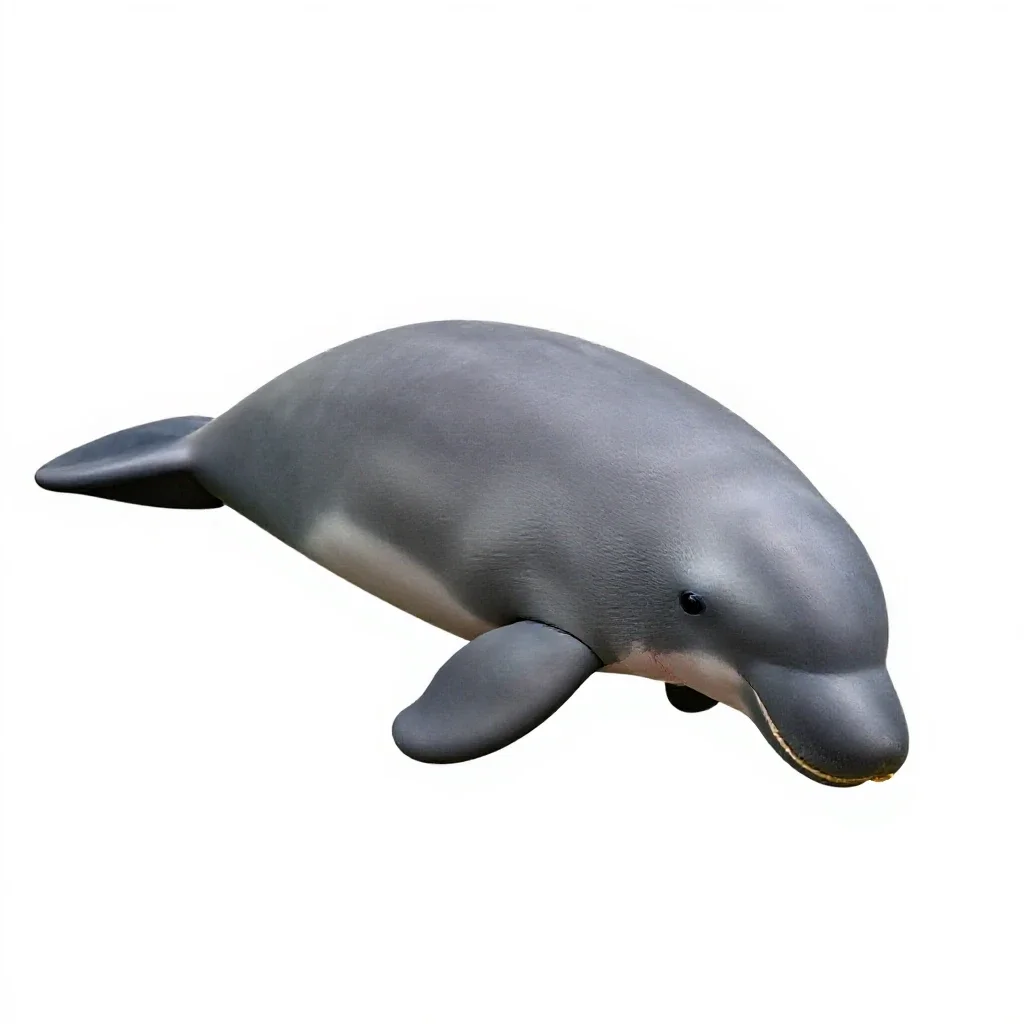 Dugong grazing isolated on a white background