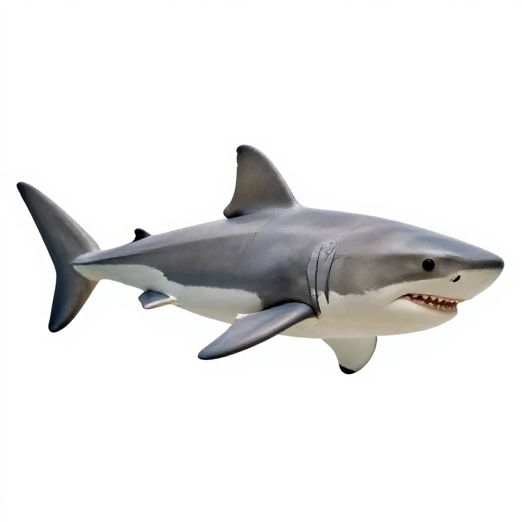 Great white shark isolated on a white background