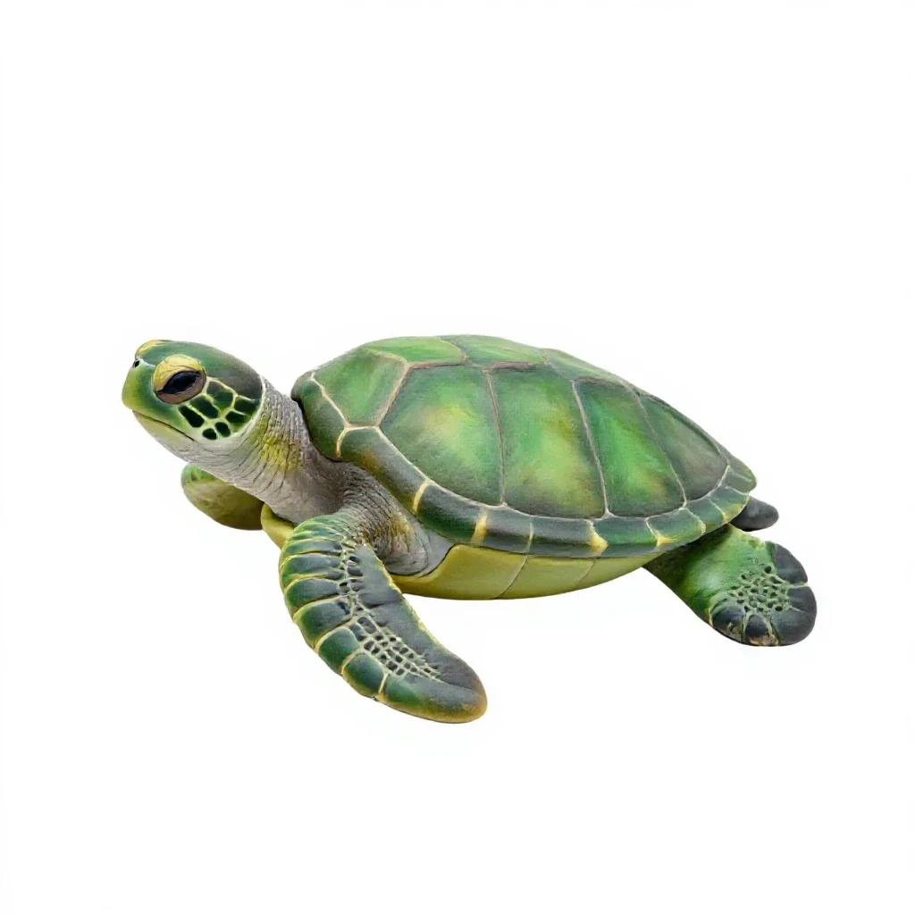 Green sea turtle isolated on a white background