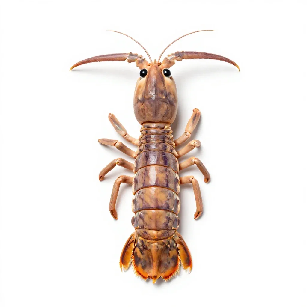 Mantis shrimp isolated on a white background