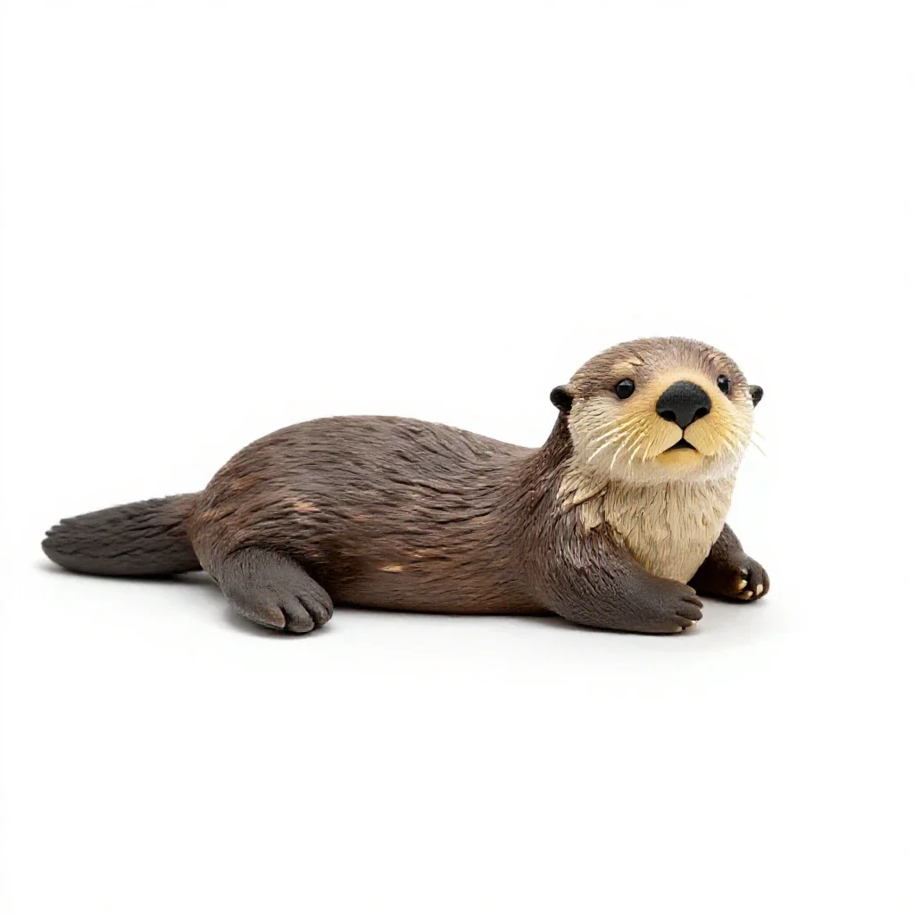 Sea otter floating isolated on a white background