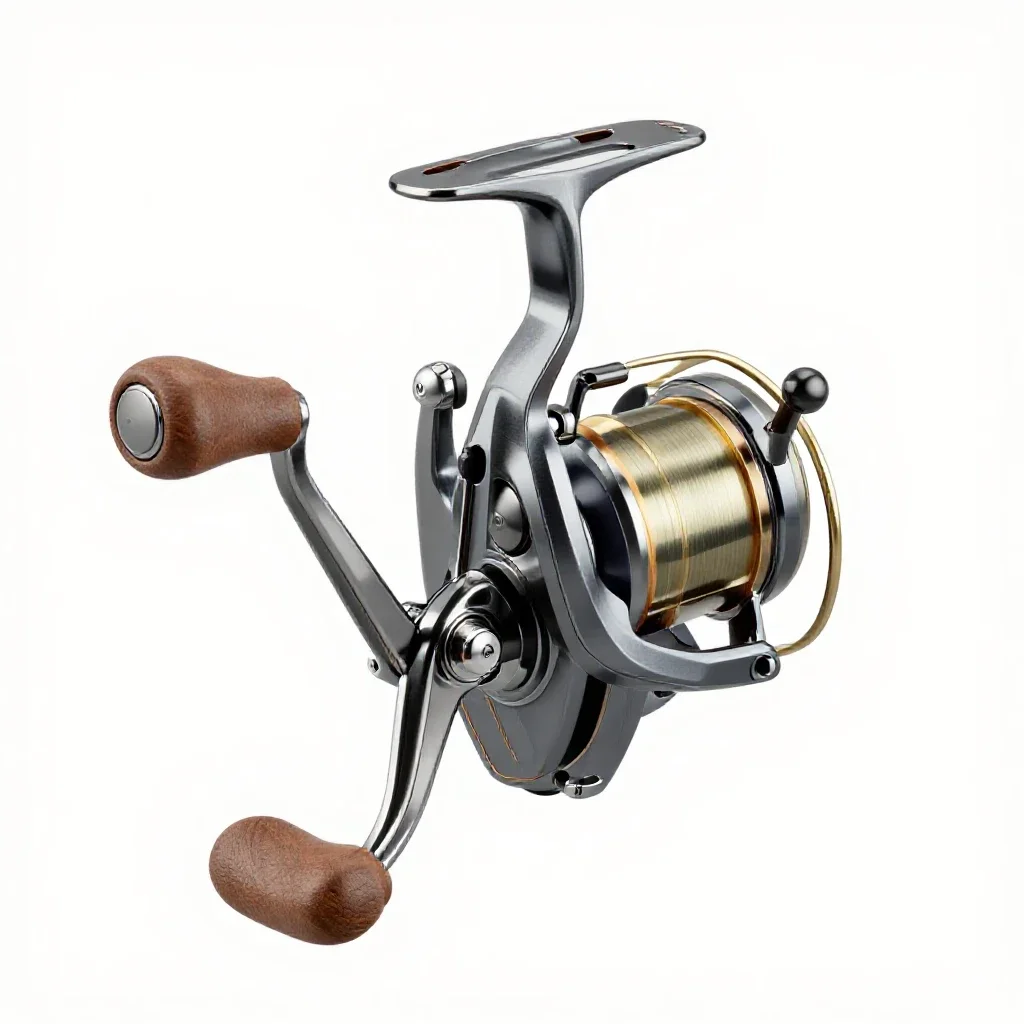 Fishing reel isolated on a white background