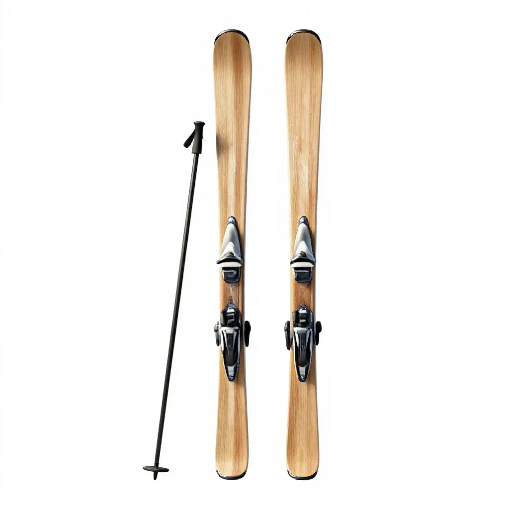 Pair of skis with poles isolated on a white background