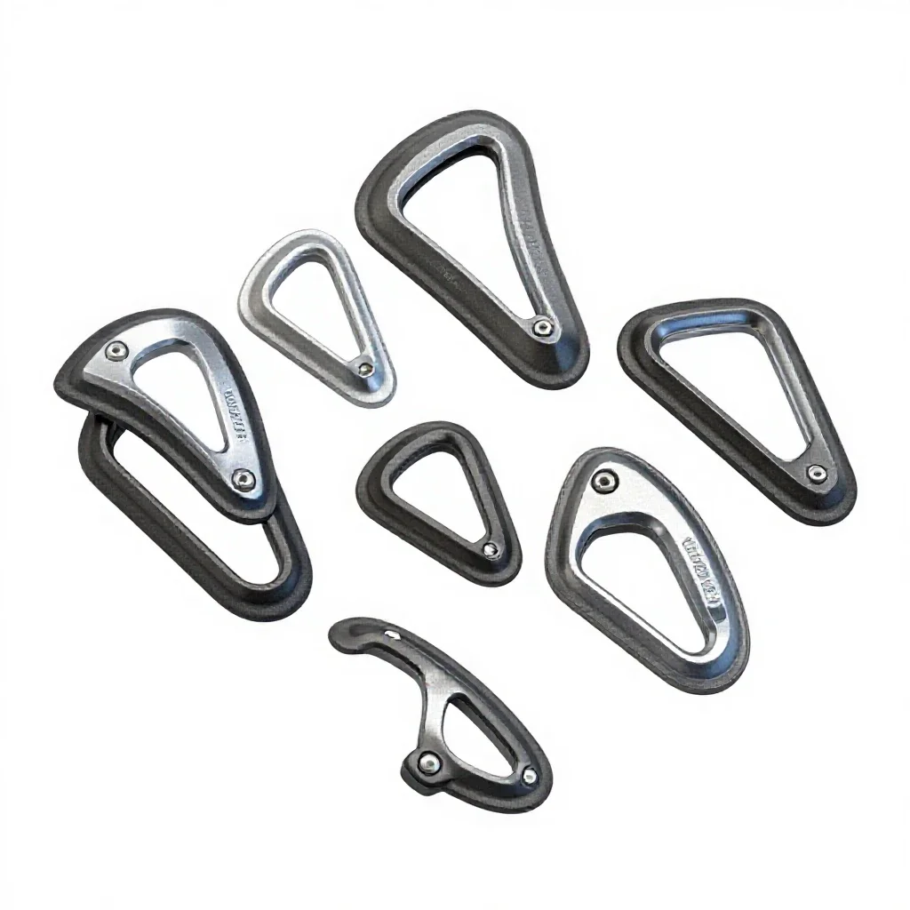 Set of climbing cams isolated on a white background