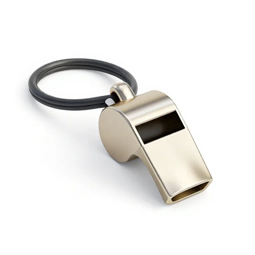 Whistle on a lanyard isolated on a white background