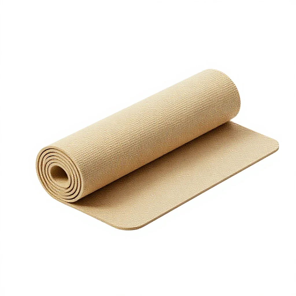 Yoga mat rolled up isolated on a white background