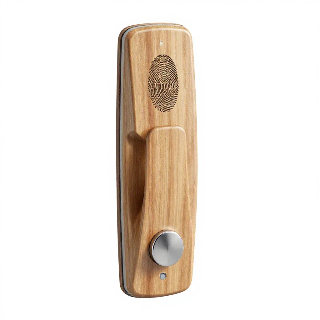 Fingerprint door lock isolated on a white background