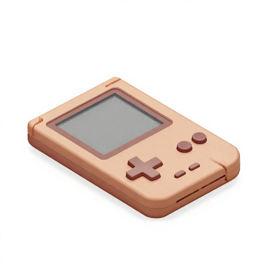 Handheld game console isolated on a white background