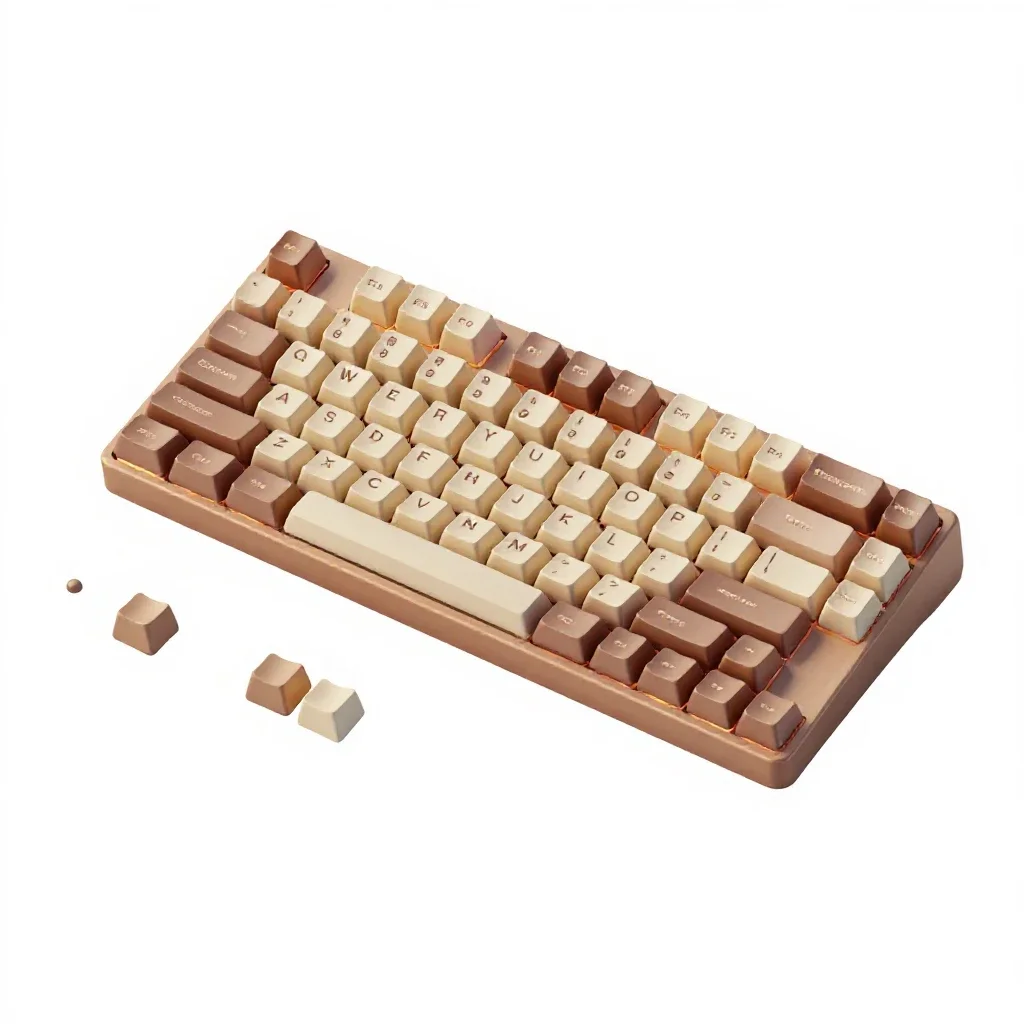 Mechanical keyboard isolated on a white background