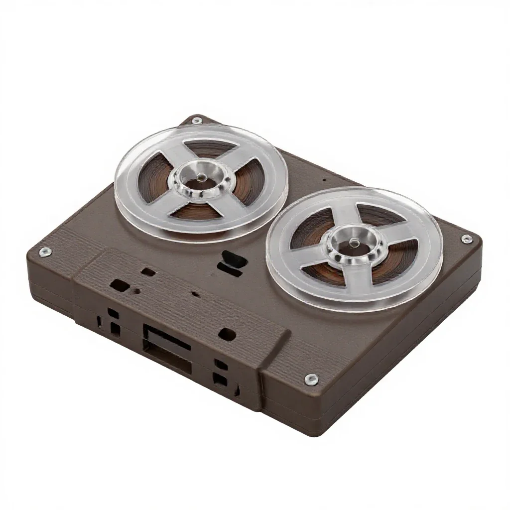 Reel-to-reel tape deck isolated on a white background