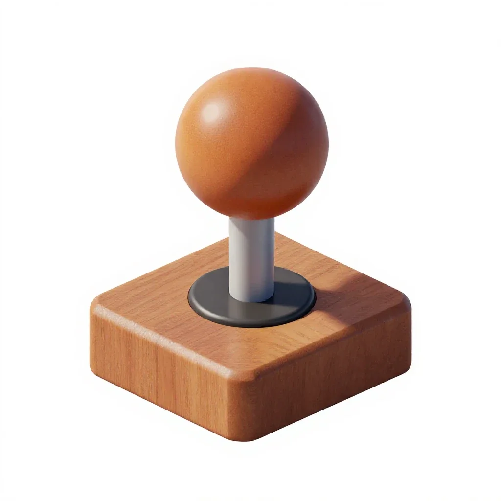 Retro arcade stick isolated on a white background