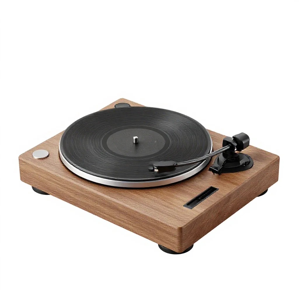 Turntable record player isolated on a white background