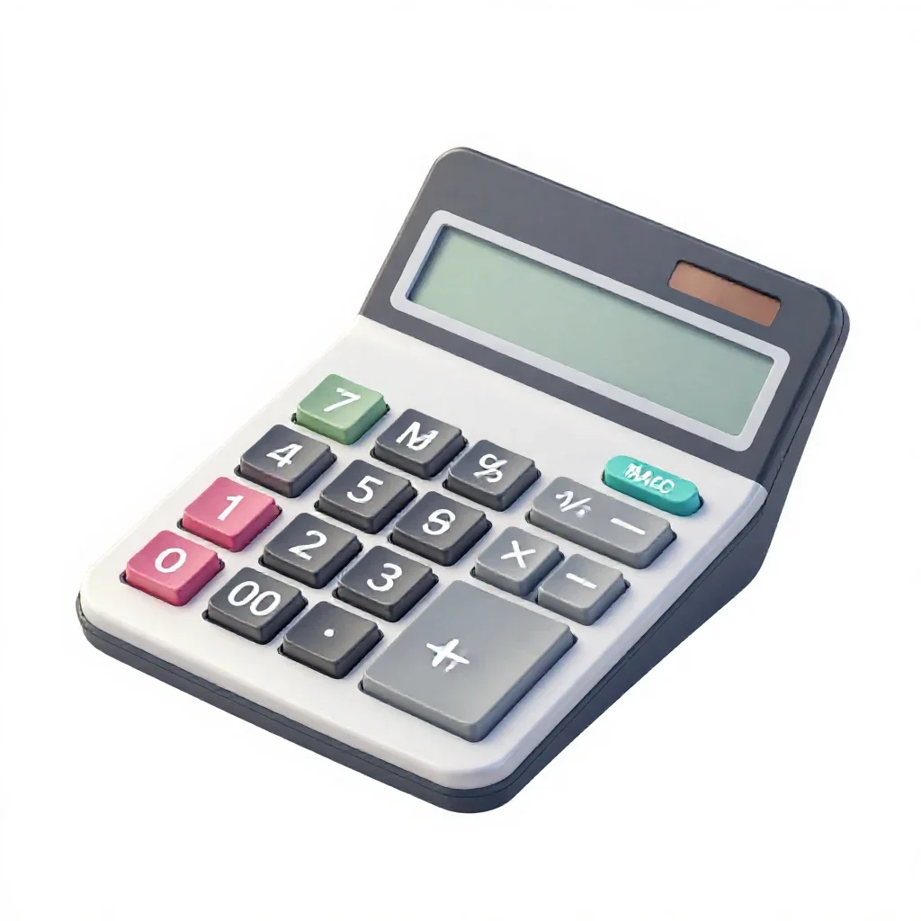 Electronic calculator isolated on a white background