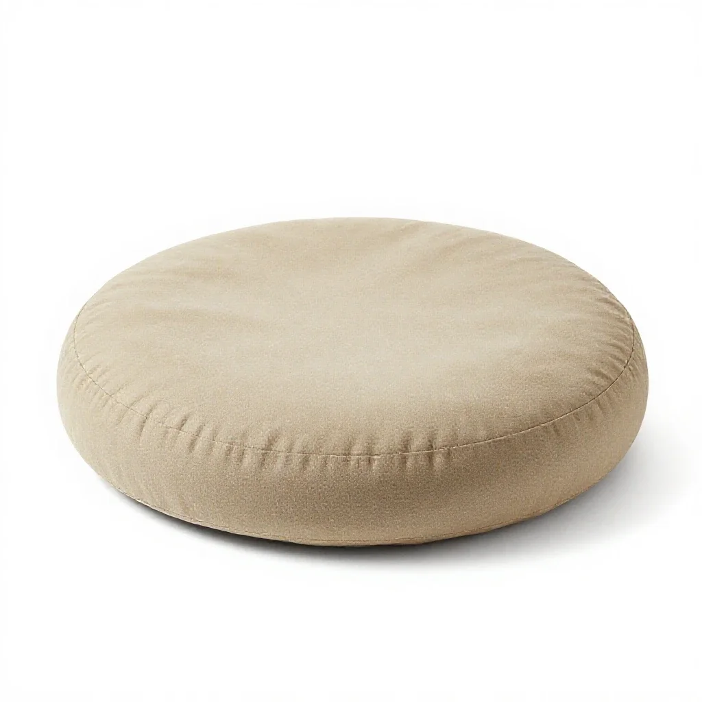 Boucle floor cushion isolated on a white background