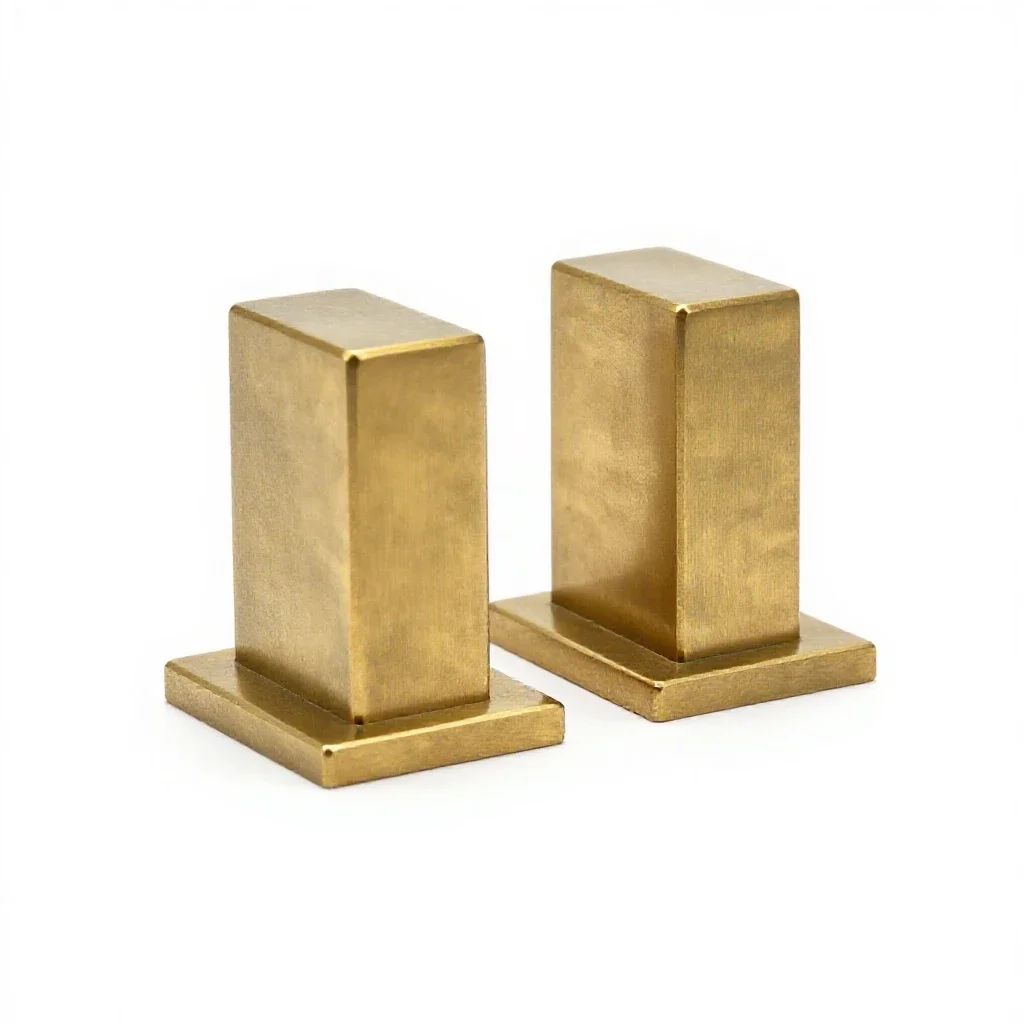 Brass bookend pair isolated on a white background