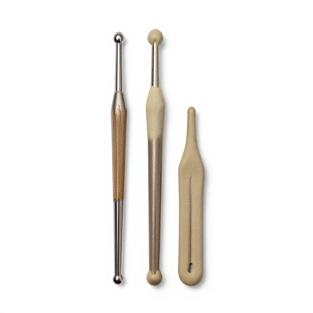 Crochet hook set isolated on a white background