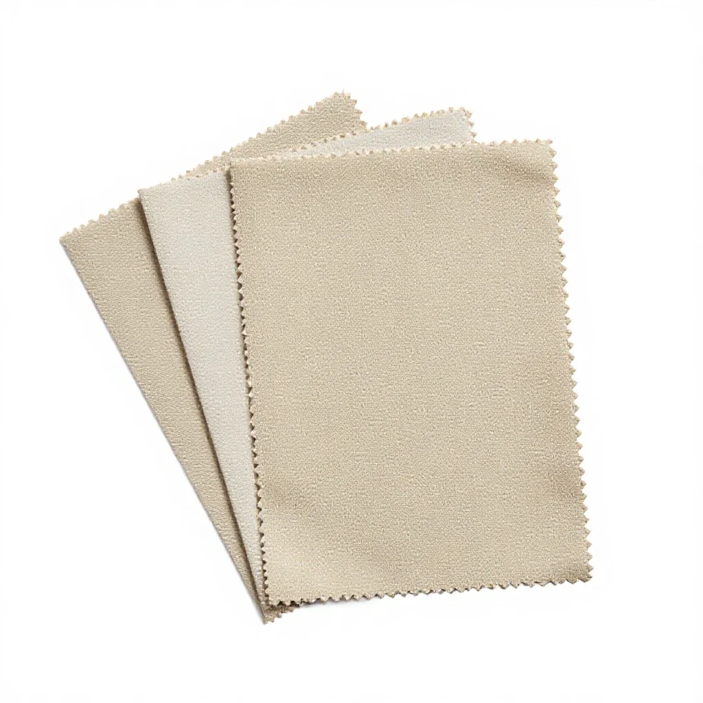 Fabric swatch fan isolated on a white background