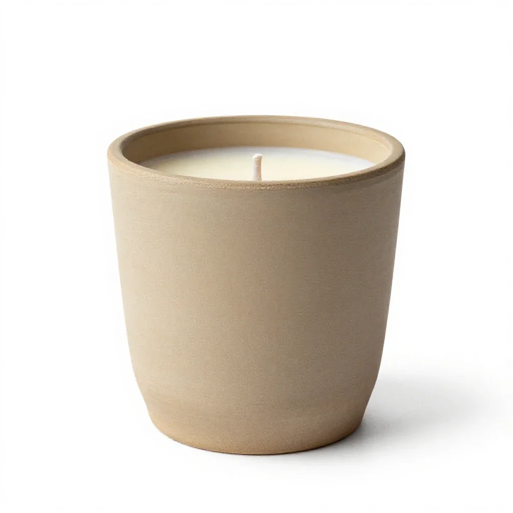 Scented candle in a vessel isolated on a white background