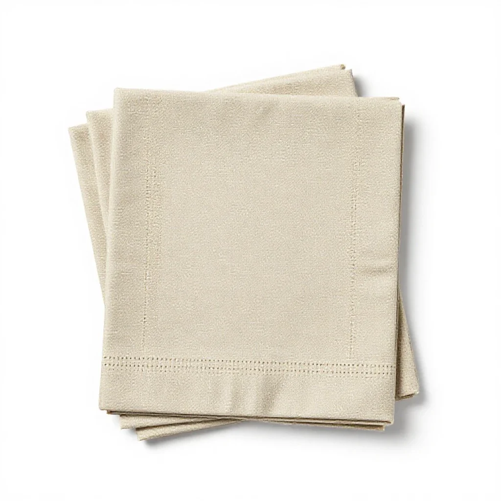 Set of napkins with a ring isolated on a white background