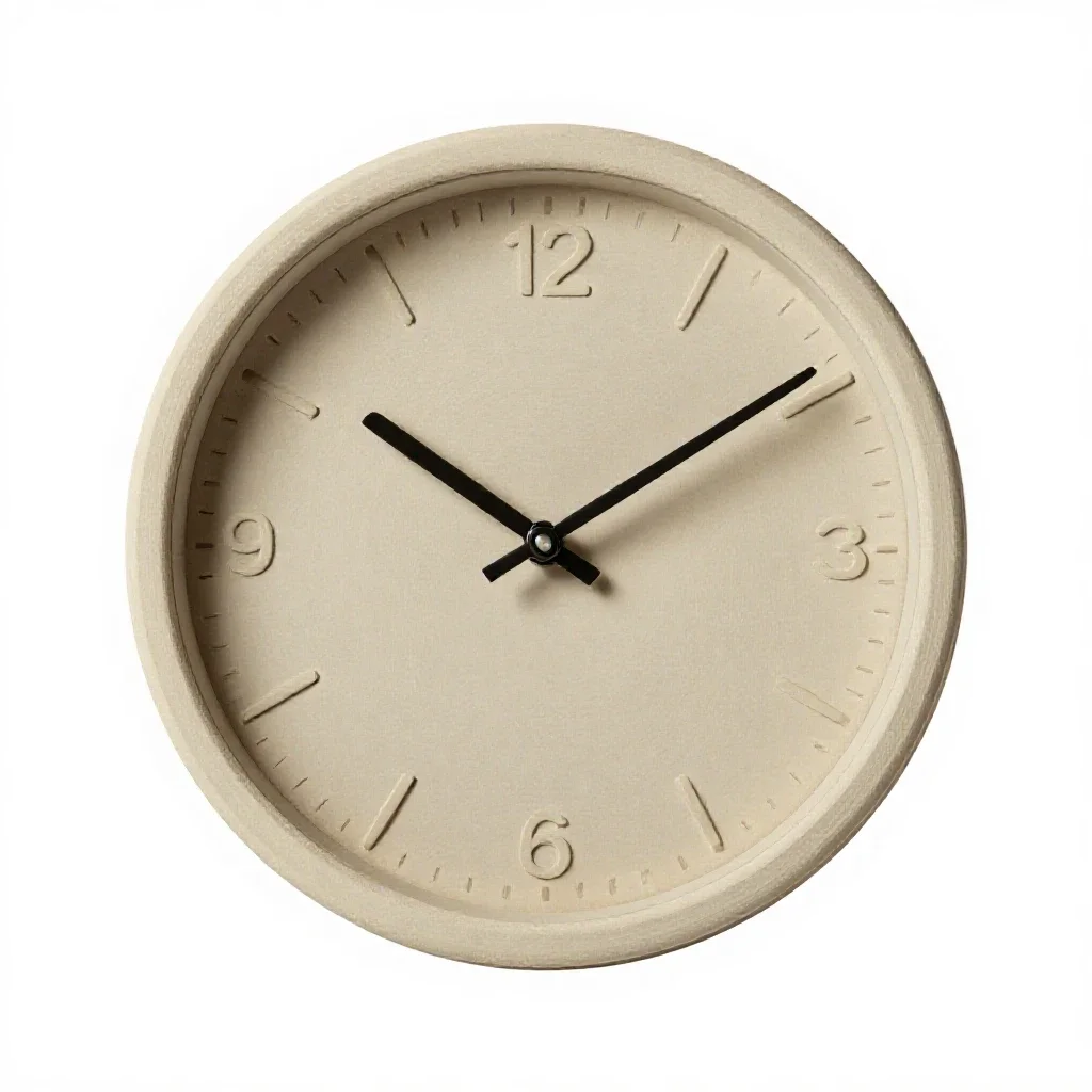 Wall clock with a plain face isolated on a white background