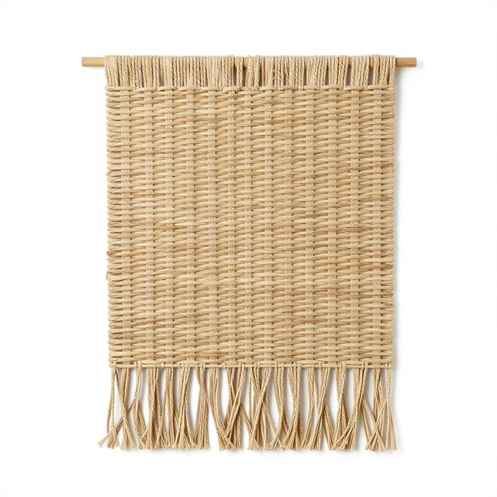 Woven wall hanging isolated on a white background