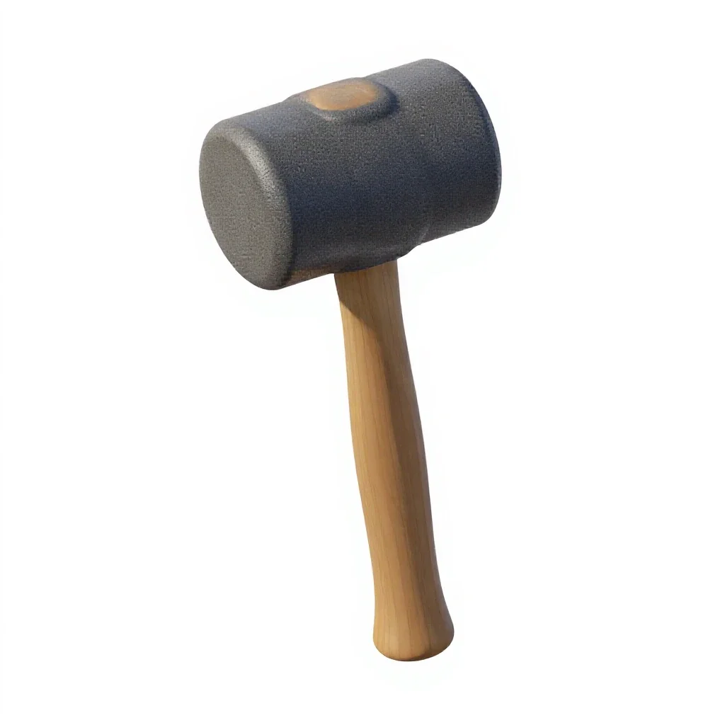 Rubber mallet isolated on a white background