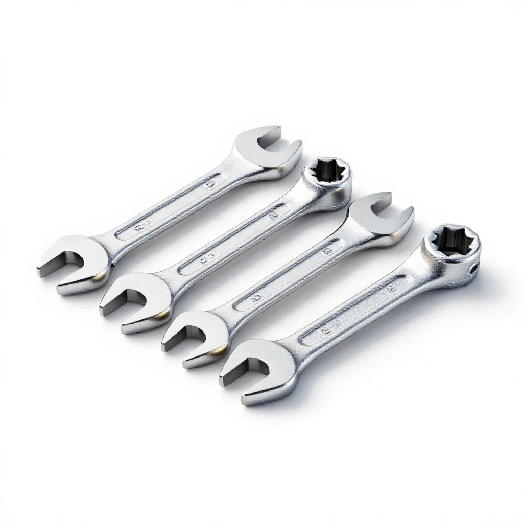 Socket wrench set in a case isolated on a white background