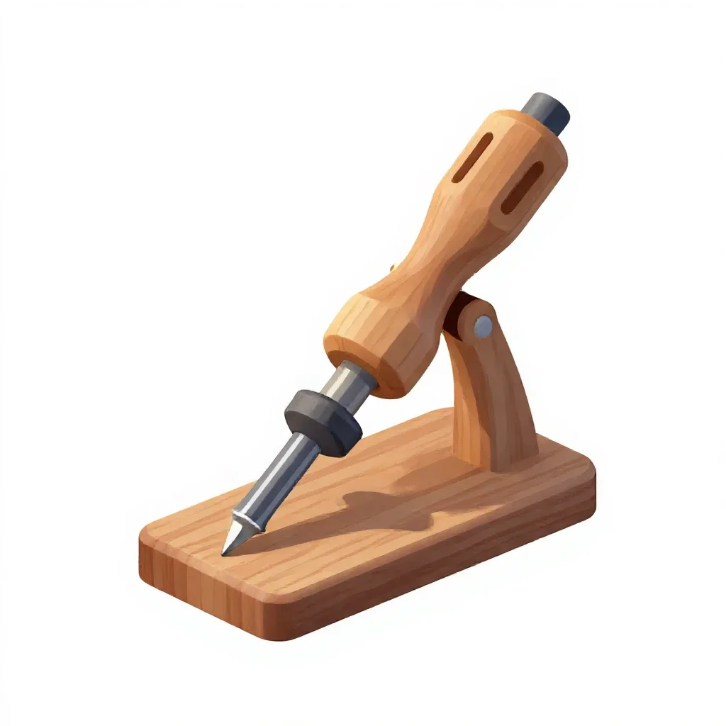 Soldering iron with a stand isolated on a white background