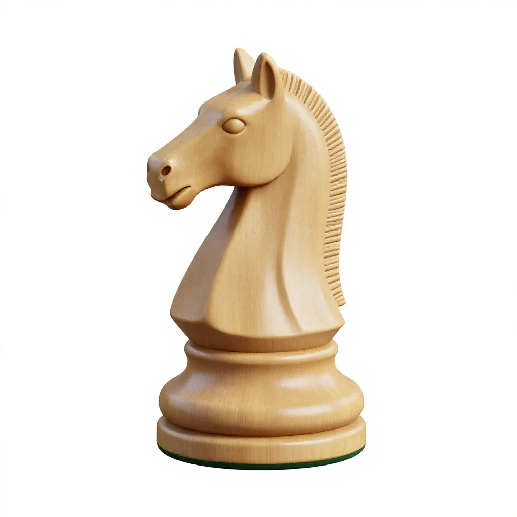 Chess knight piece isolated on a white background