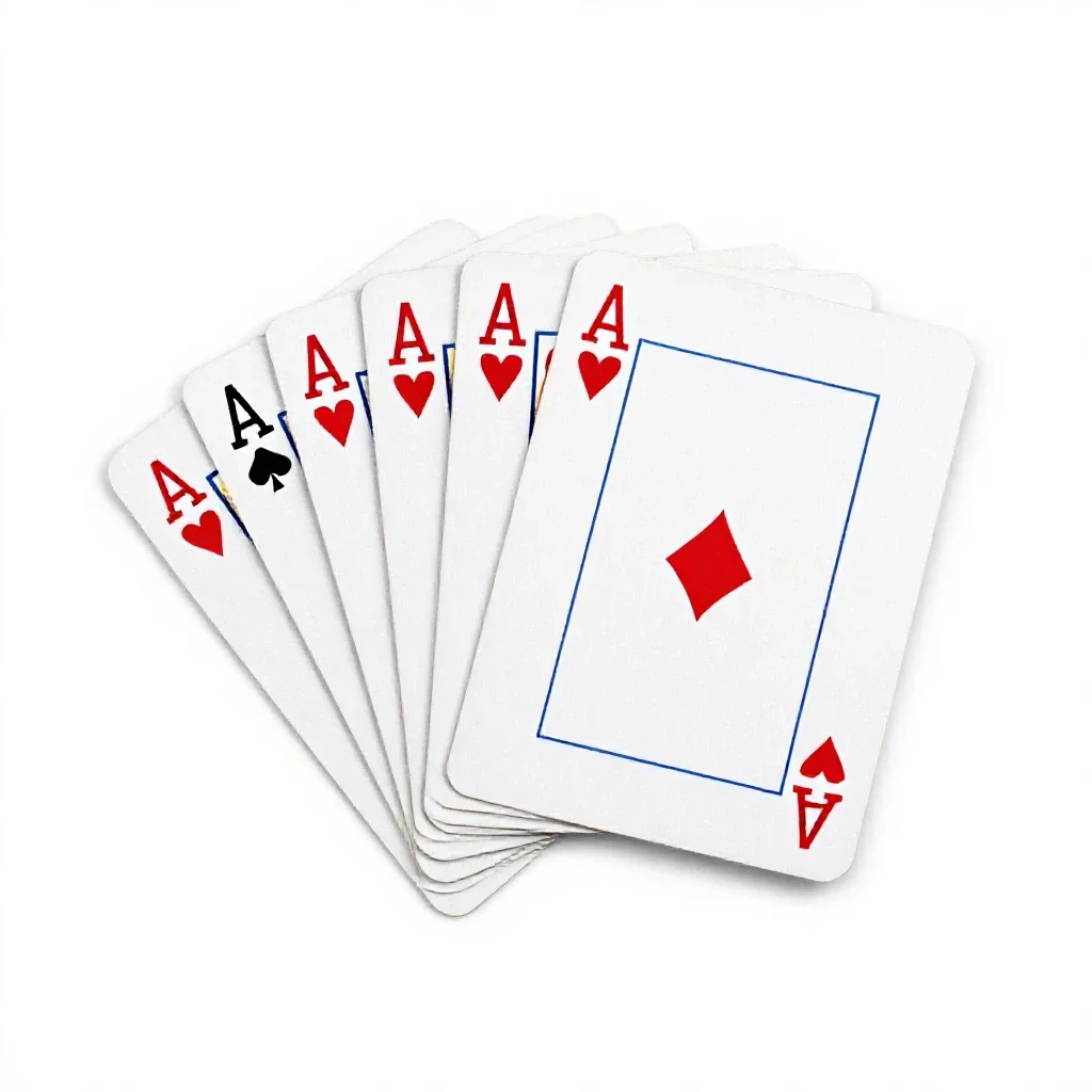 Deck of playing cards fanned out isolated on a white background