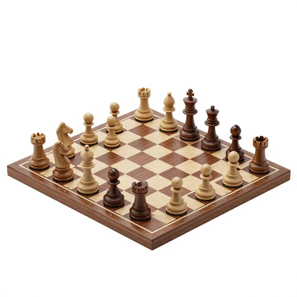 Full chess set isolated on a white background