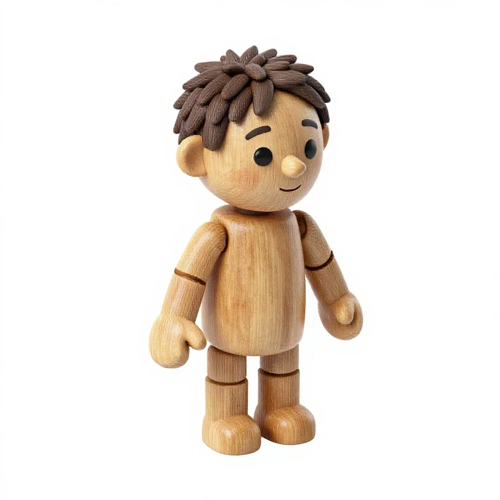 Marionette puppet isolated on a white background