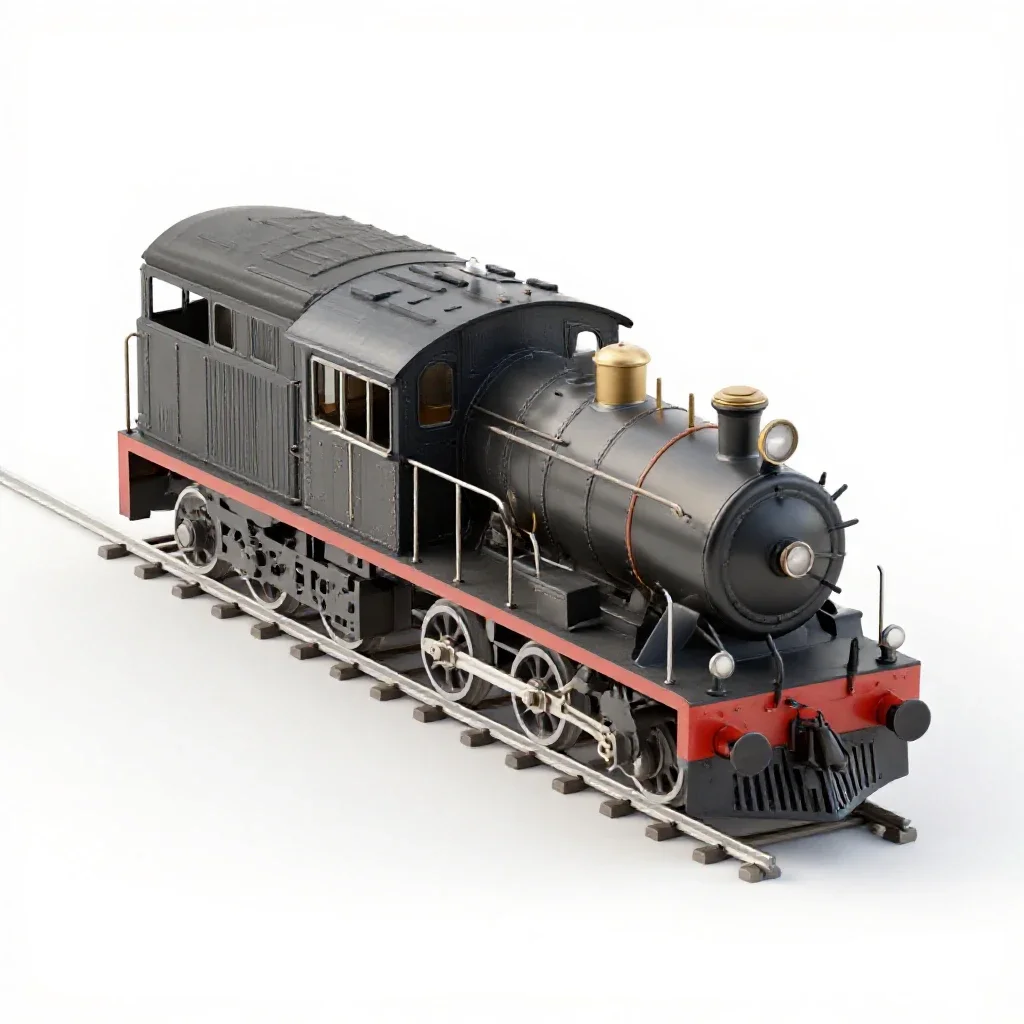 Model train locomotive isolated on a white background