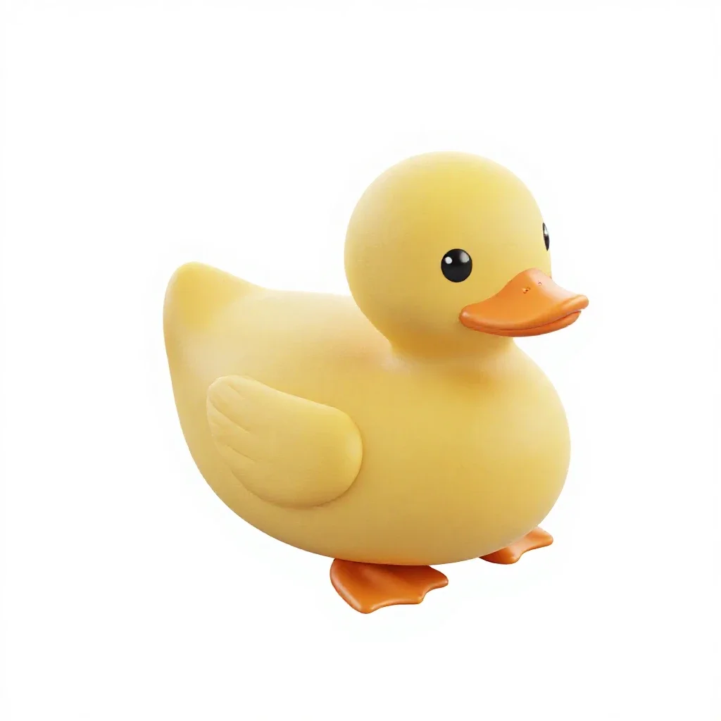 Pull-along duck toy isolated on a white background
