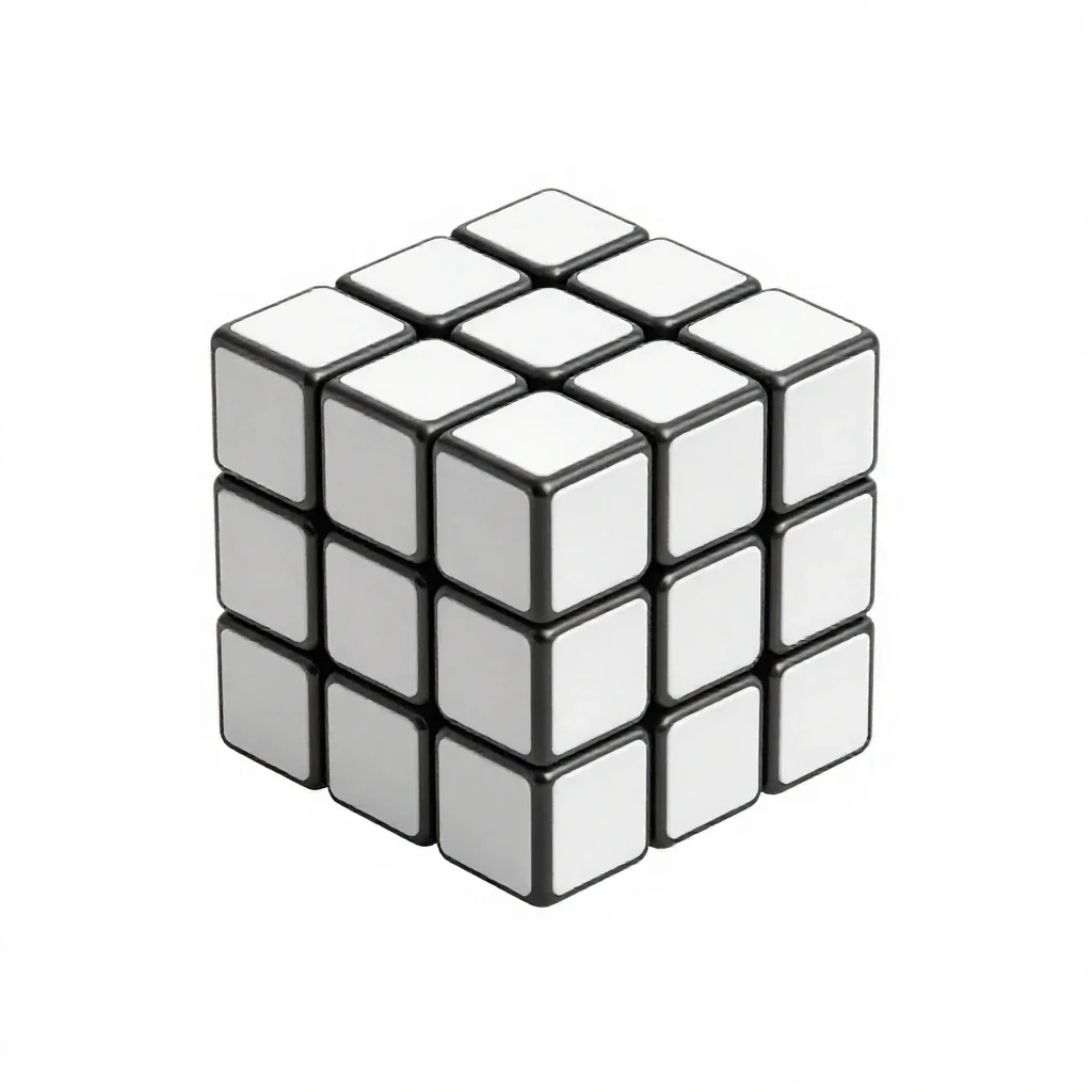 Rubik style twisty puzzle isolated on a white background