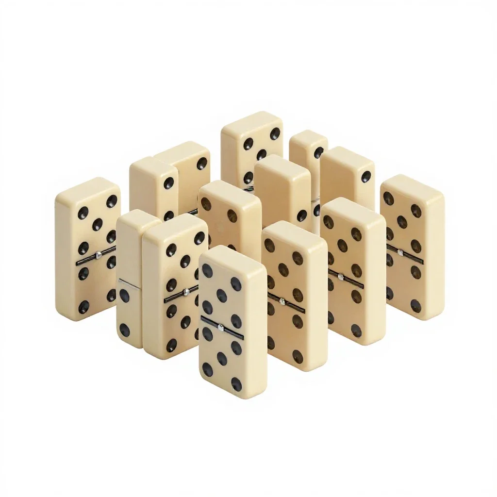 Set of dominoes isolated on a white background