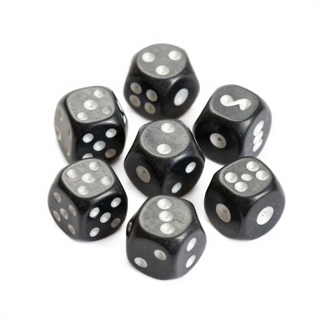Set of polyhedral dice isolated on a white background