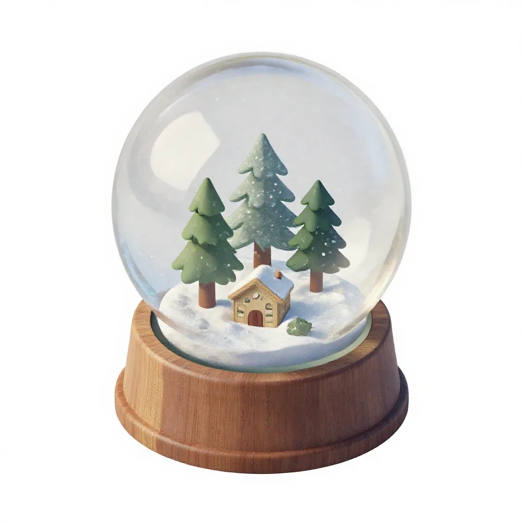 Snow globe isolated on a white background