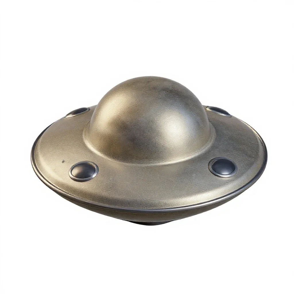 Tin ufo toy isolated on a white background