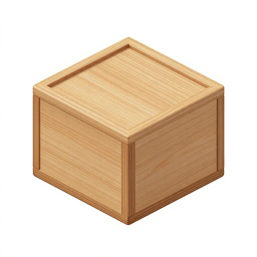 Wooden puzzle box isolated on a white background