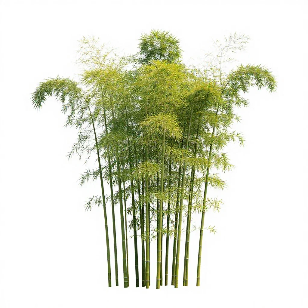 Bamboo grove isolated on a white background