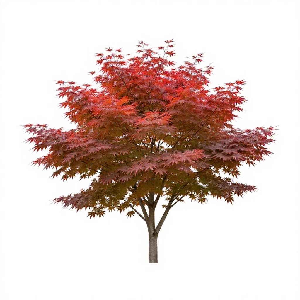 Japanese maple isolated on a white background
