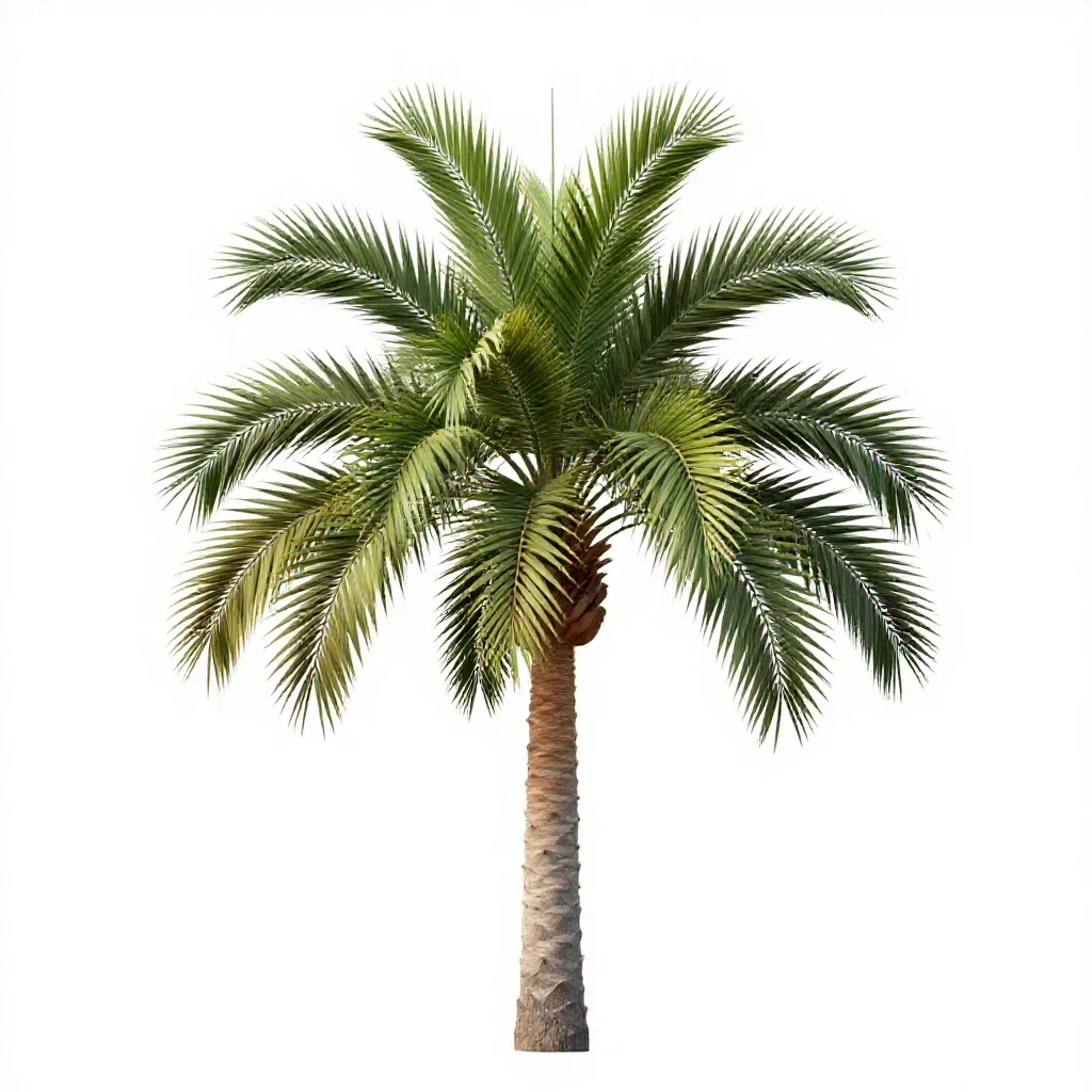 Nikau palm isolated on a white background
