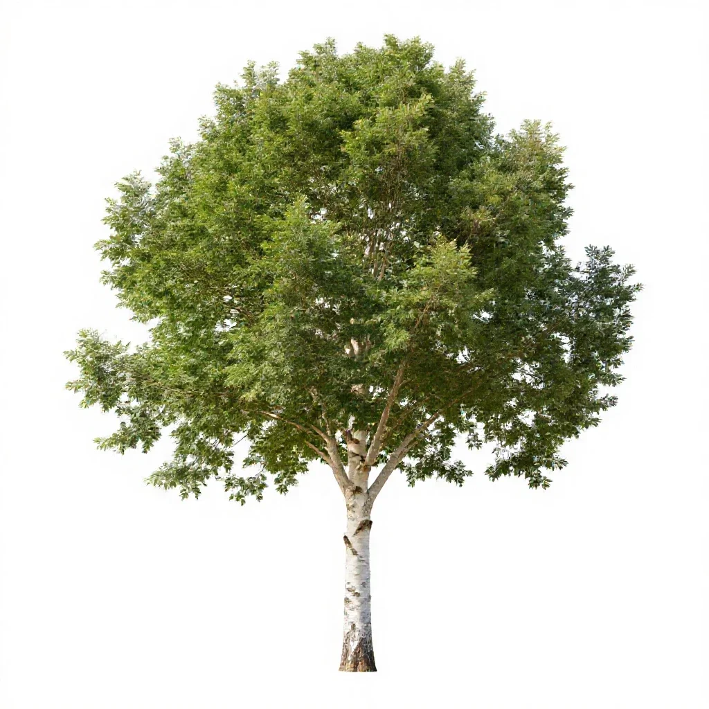 Paperbark tree isolated on a white background