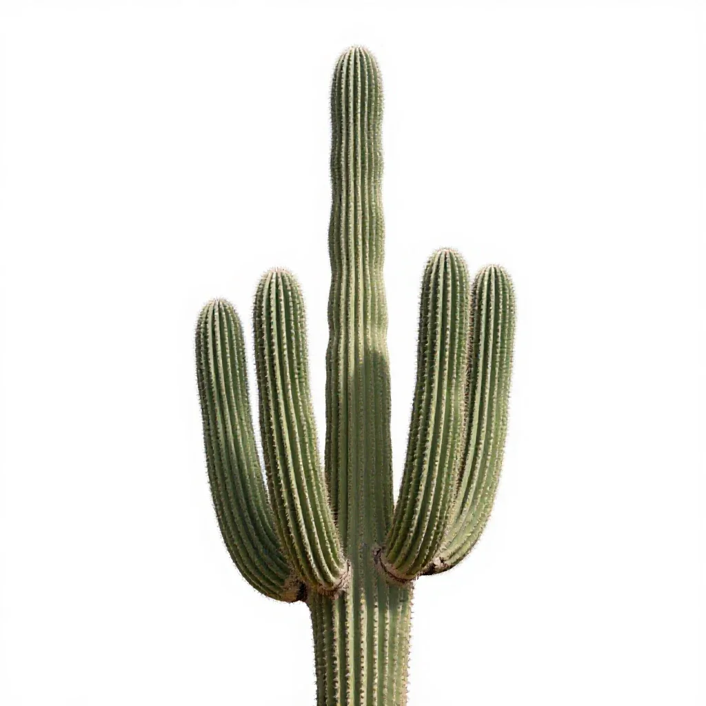 Saguaro cactus isolated on a white background