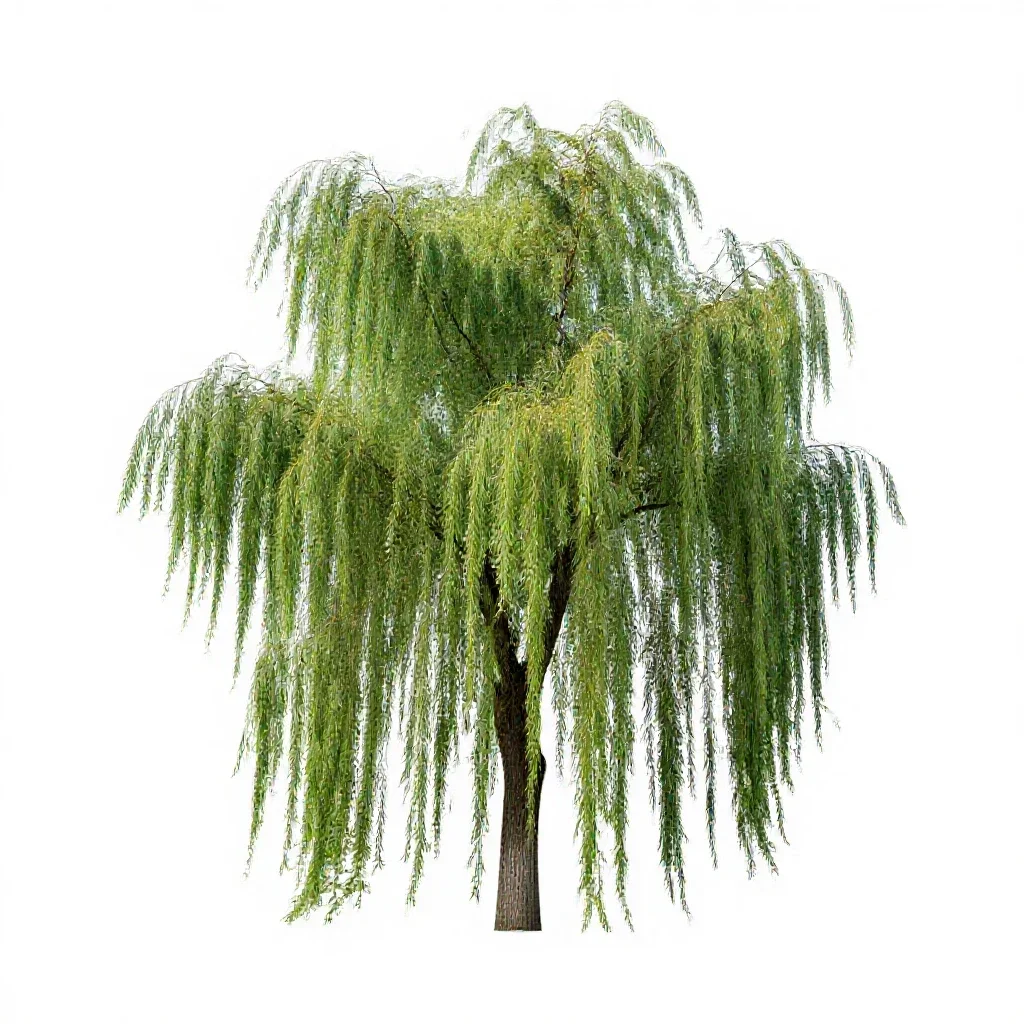 Weeping willow isolated on a white background