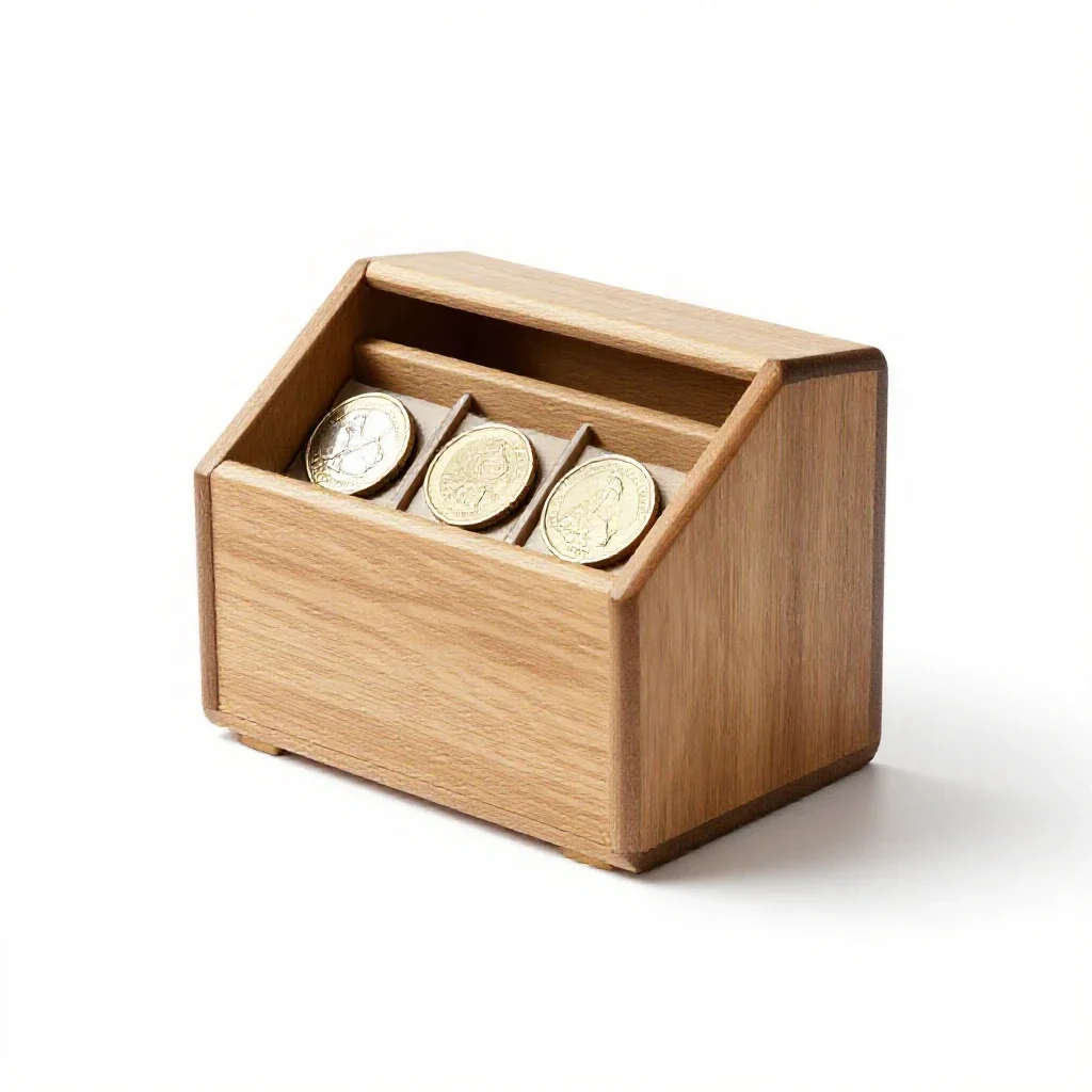 Coin box isolated on a white background