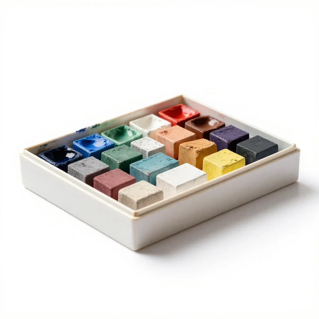 Paintbox isolated on a white background