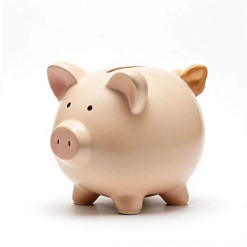 Piggy bank isolated on a white background
